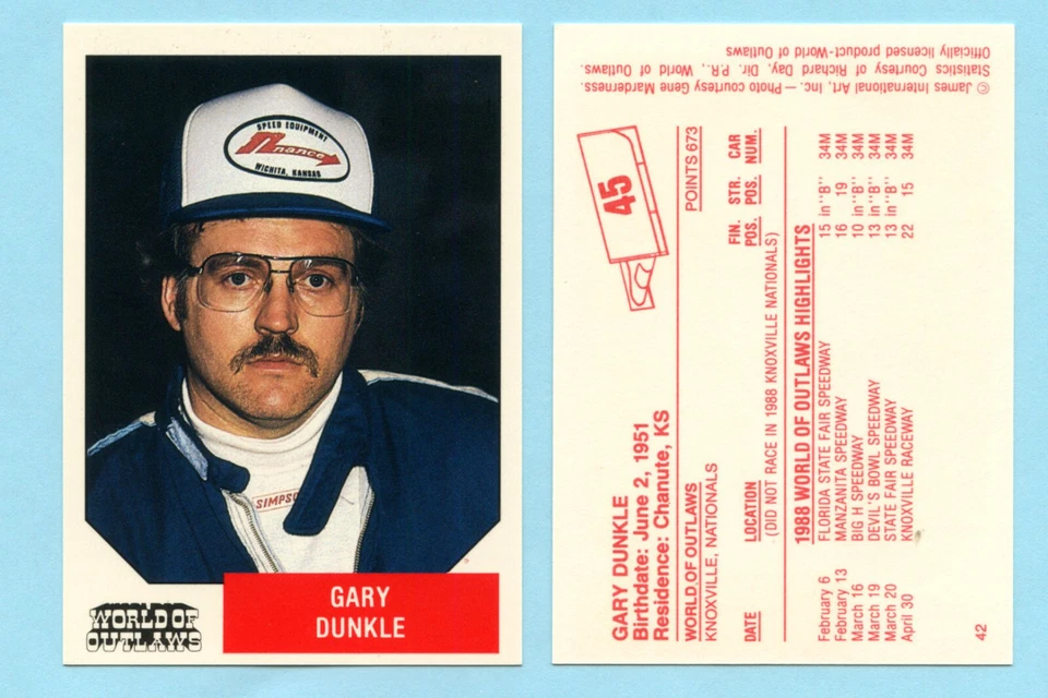 1988 World of Outlaws - Gary Dunkle - Image 1 of 1
