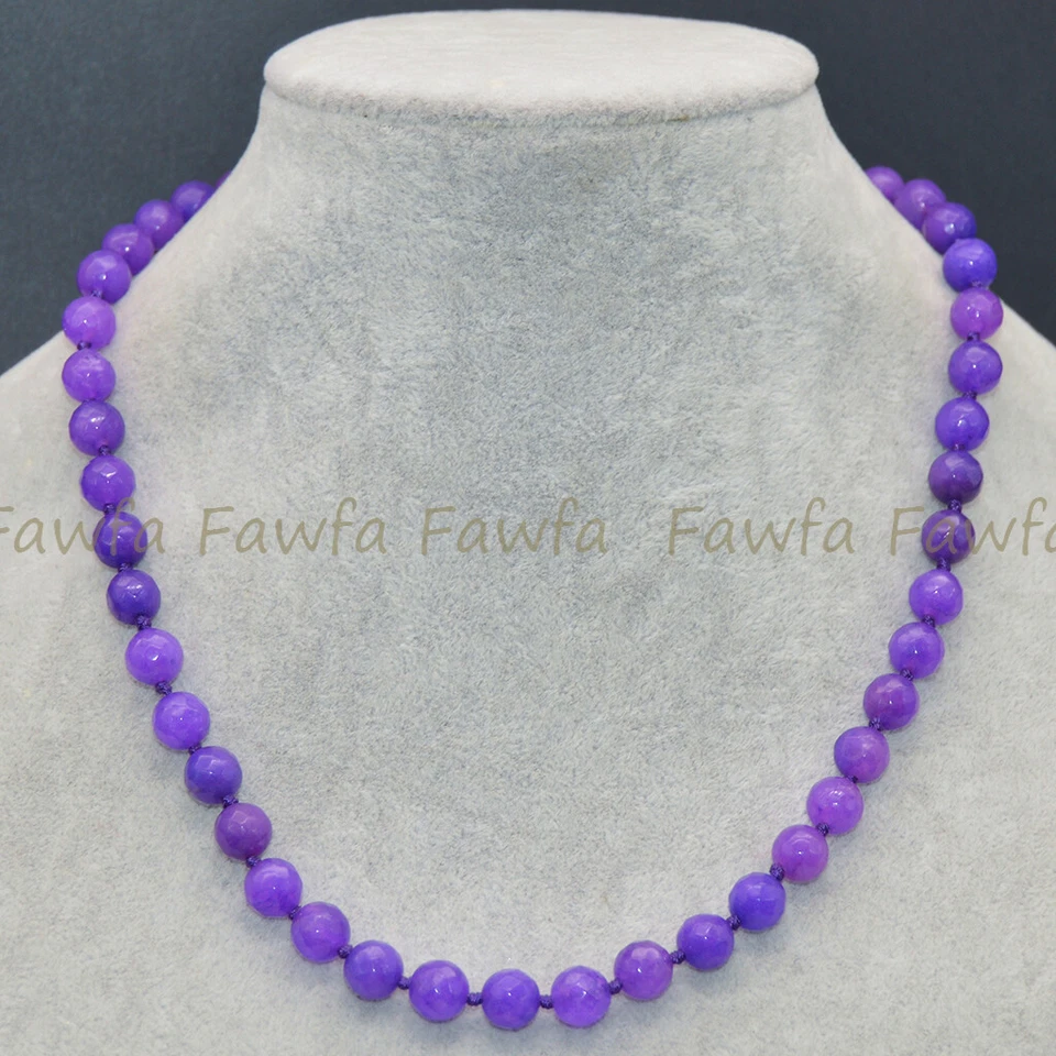 Collar de cuentas redondas de piedras preciosas de sugilita púrpura natural facetadas de 8 mm 14-48" Foto 1 de 4