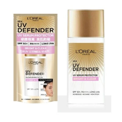 L'oreal UV Defender Serum Protector Sunscreen Bright & Clear SPF50+ PA++++ 50ml - Image 1 of 4