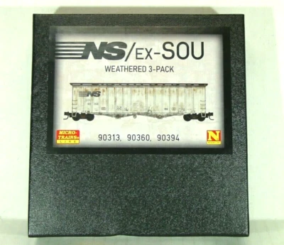 MICRO-TRAINS LINE N SCALE WEATHERED 3 PK 50' AIRSLIDE HOPPER NS/EXSOU 99305830 - Image 1 of 3