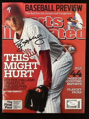 Roy Halladay Signed Sports Illustrated 4/5/10 No Label Phillies Auto HOF JSA - Image 1 of 4