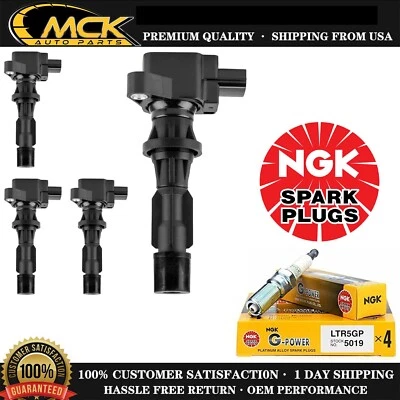 4x Bobina de encendido y 4x Bujía NGK para Mazda 3 CX-7 2006-2013 2,0 L L L4 Foto 1 de 4