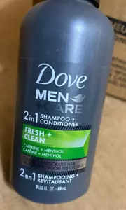 12pk Dove Men + Care Shampoo/Conditioner Travel Size 3oz Fresh + Clean - Picture 1 of 8