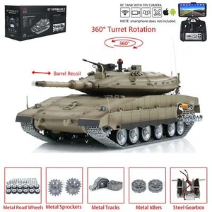 1:16 Skala Henglong TK7.0 Merkava RTR RC Panzer 3958-1 Metall Getriebe Track - Bild 1 von 24