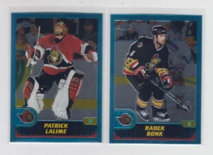 01/02 Topps Chrome Ottawa Senators (2 Cards) Bonk Alfredsson - Bild 1 von 2