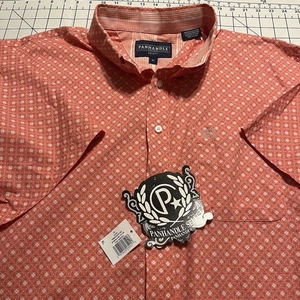 Panhandle Slim Men’s XL Shirt Short Sleeve Button Down Coral Medallion NWT - Picture 1 of 9