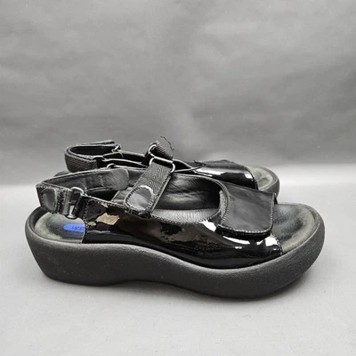 Sandalias Wolky Jewel para mujer 8 EE. UU. 39 charol negro plataforma cómodas tiras Foto 1 de 4