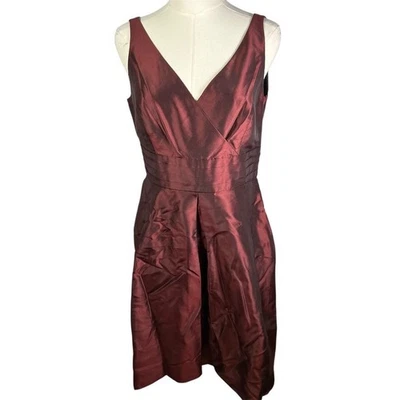 Ann Taylor Petites Dress, Burgundy Formal Occasion Sleeveless V Neck 6P - Image 1 of 4