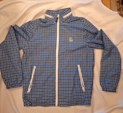 Original Penguin Checked Windbreaker size small with hood - Image 1 of 3