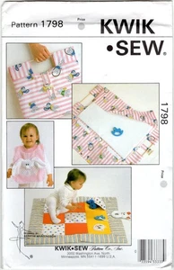 1988 Kwik Sew Pattern #1798 Infant Toddler Play Quilt Bib Changing Pad Uncut - Picture 1 of 4