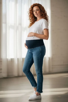 Old Navy Jeans Womens 10 Short Blue Maternity Rockstar Super Skinny Full Panel - Image 1 of 4