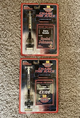 2x Racing Champions Chase The Race-NHRA-GOLD CHROME-Tony Schumacher…Gary Scelzi - Image 1 of 4