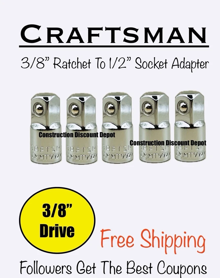 Lot of 5 Craftsman  Extension ADAPTER Bar 3/8" Dr x 1/2" CMMT99293 - Image 1 of 1