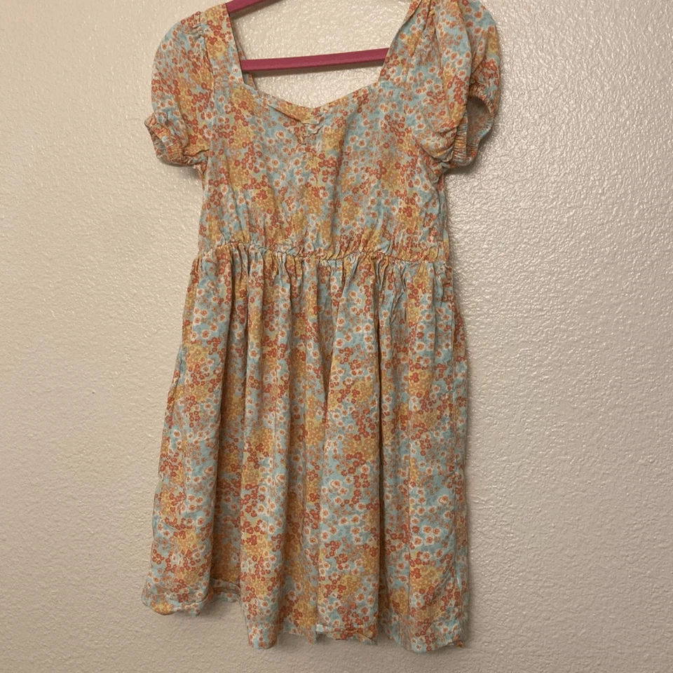 Vestido Roxy Niñas Calado Micro Estampado Floral Manga Corta 100% Rayón Viscosa 7/8 Foto 1 de 4