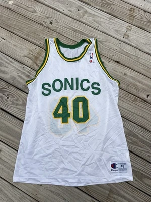 Camiseta deportiva vintage de los 90 Seattle SuperSonics Shawn Kemp Champion #40 hecha en EE. UU. talla 48 Foto 1 de 4