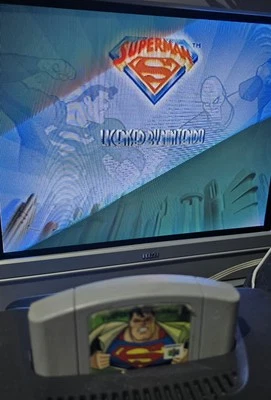 Superman 64 Nintendo N64 1999 Loose Game Cartridge Only Tested Works Blockbuster - Image 1 of 4