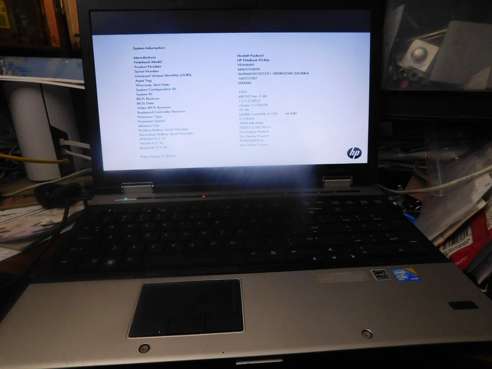Notebook HP Elitebook 8540p - Imagem 1 de 3
