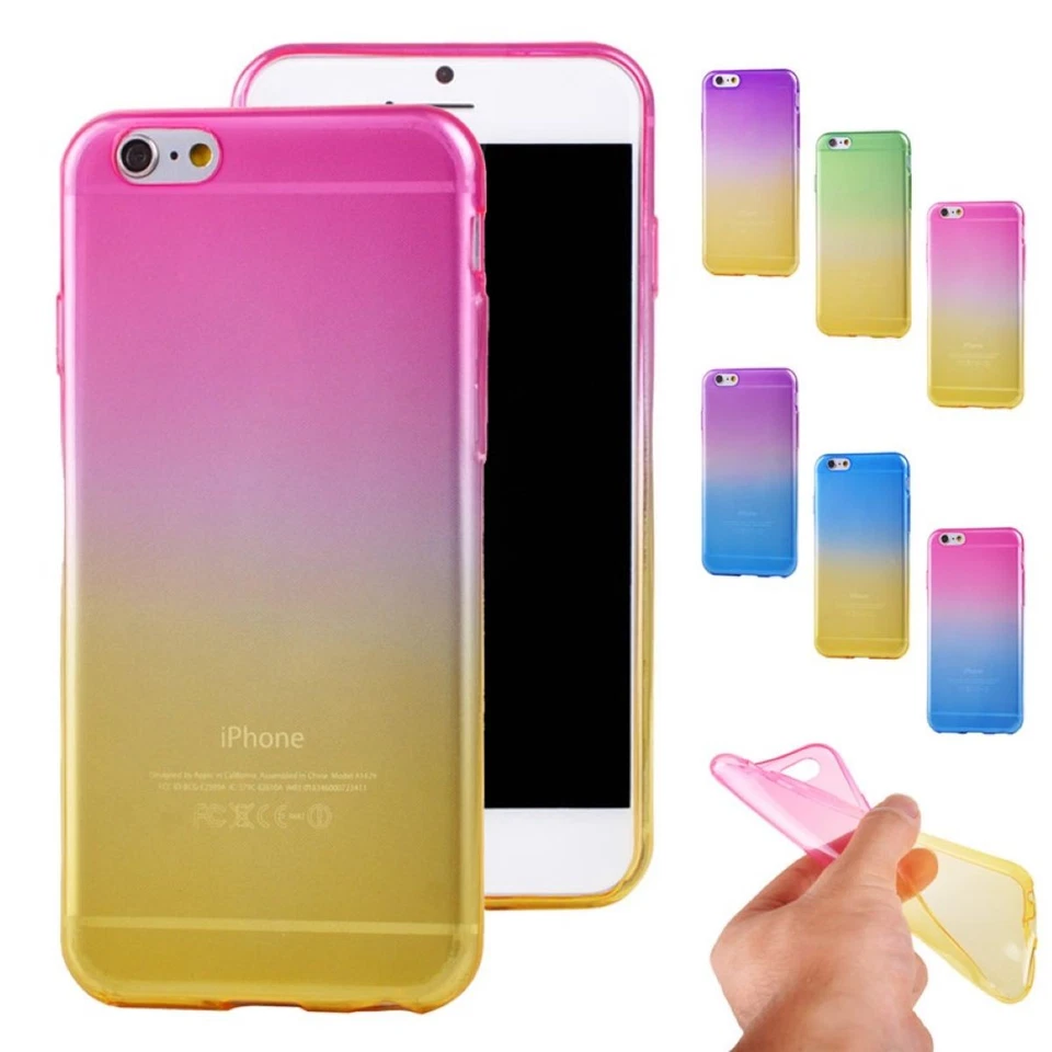 Custodia Per Telefono Protezione Cover Bumper Arcobaleno TPU Silicone - Immagine 1 di 1