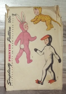 Costume Coniglio Leopardo Pinguino Bambino S 2 4 Semplicità 4073 Modello Cucito B84 - Foto 1 di 1