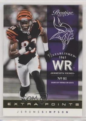 2012 Playoff Prestige Extra Points Gold Jerome Simpson #41 - Image 1 of 2