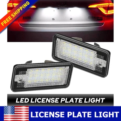 [BRIGHT WHITE] For A3 Audi A4 A5 A6 A8 RS4 Q7 LED License Plate Light Tag Lamp - Image 1 of 4