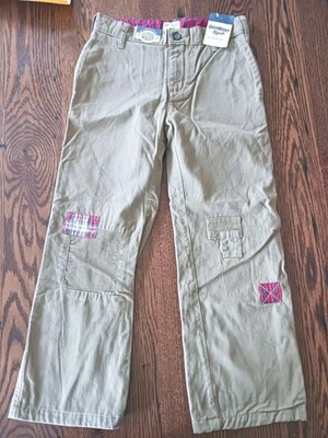 Pantalones OshKosh Patchwork Caquis Beige Cuadros Otoño Niños Niños 7 7x Preppy ¡Bonito! Nuevo con etiquetas  Foto 1 de 4