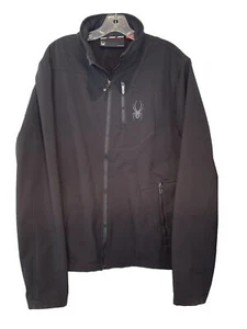 CHAQUETA HOMBRE SPYDER CREMALLERA COMPLETA LOGO NEGRA ROPA DE TRABAJO EXTERIOR GORPCORE TALLA GRANDE - Imagen 1 de 14