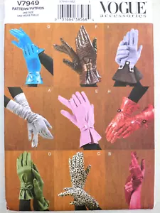 Vogue Accesorios Misses Guantes Cuero Satén Gamuza Guantes Patrón V7949 Sin cortar - Imagen 1 de 2