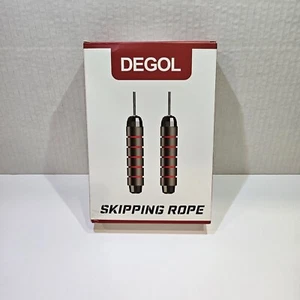 DEGOL Skipping Jump Rope Ball Bearings Rapid Speed Cable Adjustable Red Black - Picture 1 of 5