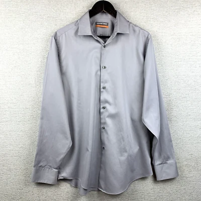 GEOFFREY BEENE Dress Shirt Men's 16 - 34/35 Gray Wrinkle Free Fitted Corp Church - Image 1 of 4