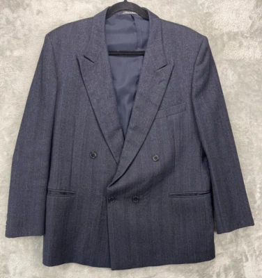 Jaqueta masculina Príncipe by Marzotto peito duplo EUA 42R carvão feita na Itália - Imagem 1 de 4