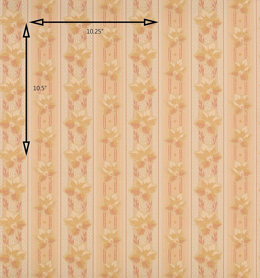 Papel pintado vintage rosa y melocotón a rayas floral de Hodsoll McKenzie Foto 1 de 1