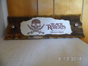 Handmade Rustic Wooden Black Roberts Spiced Rum Sign/Keyholder 2018 - Picture 1 of 12
