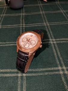 Fossil Women's Stella ES-3102 Black Leather Quartz Watch with White Dial - Picture 1 of 2