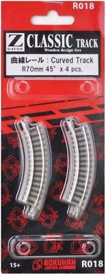 Rokuhan Z gauge R018 CLASSIC TRACK Curved Track R70mm 45?? 4 pcs model railroad - Image 1 of 2
