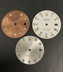 Rolex Men's 36mm Datejust Refinished Diamond Dials Steel 1601 1603 (3 Piece LOT)