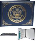 U.S. Citizenship and Naturalization certificate padded holder with cover. Gol...