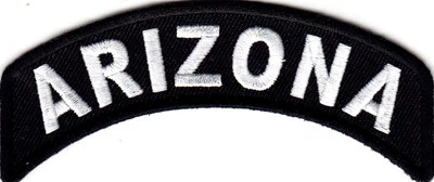 ARIZONA STATE ROCKER Iron On Patch Patriotic Biker Vest - Image 1 of 2