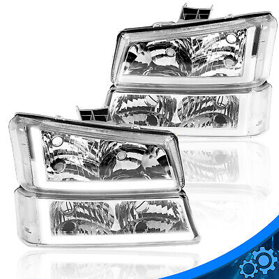 LED DRL Headlight Chrome/Clear For 03-07 Chev...