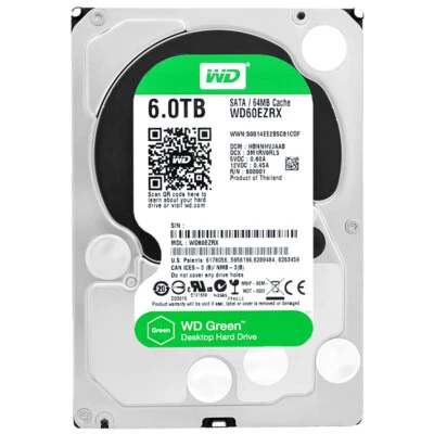Western Digital Green 6TB WD60EZRX SATA 6-GB/S  64MB  7200RPM 3.5'' - Bild 1 von 4