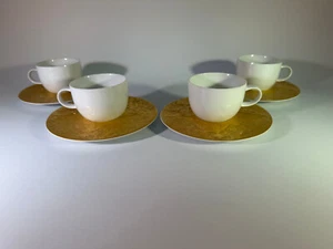 Set of 4 Rosenthal Magic Flute Gold Demitasse Cups & Saucers Bjorn Wiinblad Zaub - Picture 1 of 5