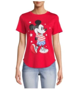 Mickey Mouse Patriotic Women's Graphic T-Shirt with Short Sleeves NWT (Size: XL) - Picture 1 of 6