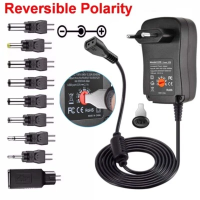 Universal Power Netzteil 2A Ladegerät Netzgerät 3V-12V mit 9 Adapter + USB 30W - Bild 1 von 4