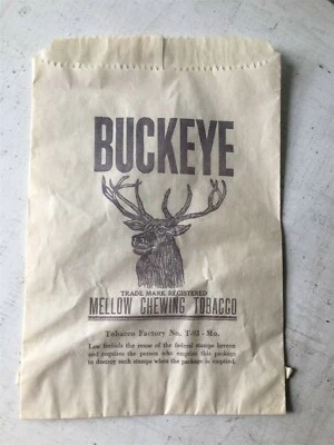 Bolsa de papel Buckeye Chew Tobacco de colección St Louis Missouri Foto 1 de 3