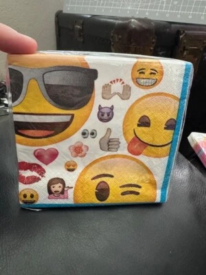 Unique Emoji 16ct. Paper Beverage Napkins Party Supply Tableware New!!! - Image 1 of 2