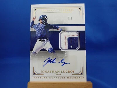 National Treasures 2017 Jonathan Lucroy Treasure Signature Materials 6/8 Auto - Image 1 of 3