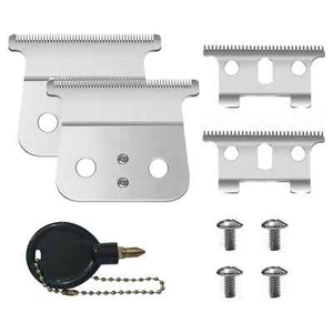 2 Pack Silver Trimmer Barber Replacement Blades Compatible with Andis T Outli... - Picture 1 of 6