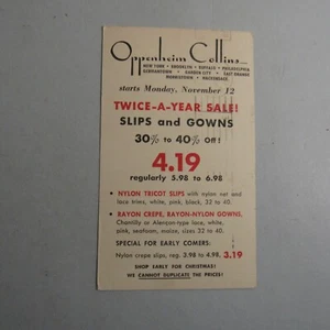 Oppenheim Collins Slip & Gowns Venta Publicidad Tarjeta Postal 1951 - Imagen 1 de 2