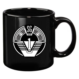 SG-1 Logo 20 oz Black UVDFT Ceramic Mug - Picture 1 of 2