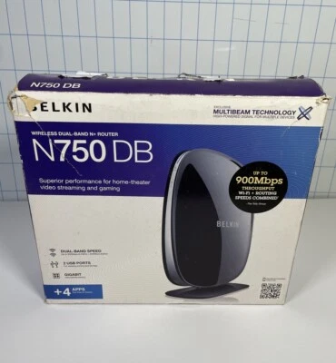 Belkin F9K1103V1 N750 DB Wi-Fi Dual-Band Wireless N+ Router - UNTESTED. - Image 1 of 4